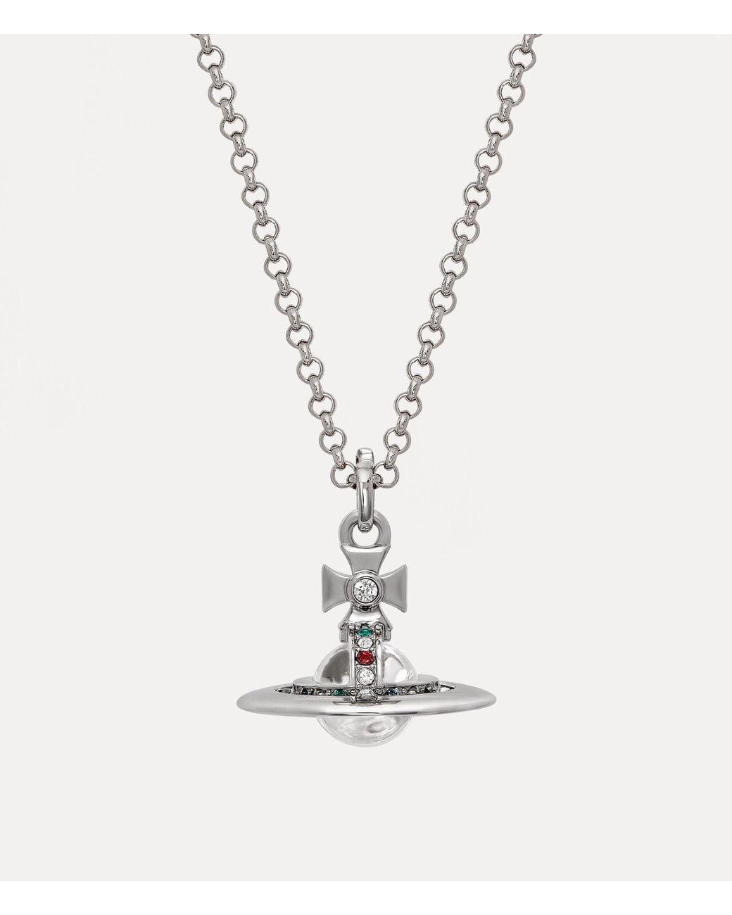 Vivienne Westwood White New Tiny Orb Pendant Necklace