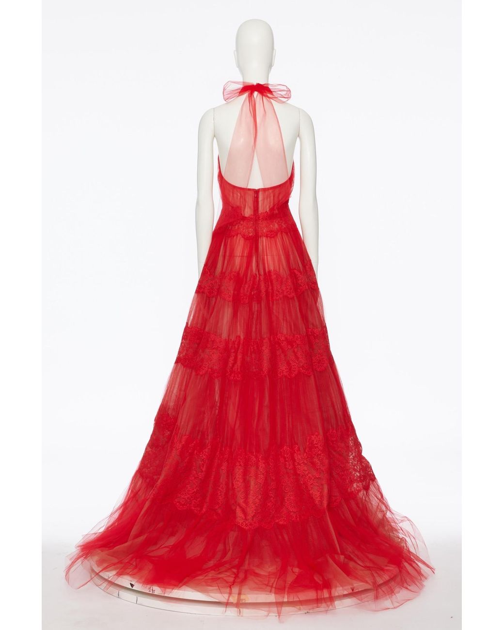 Valentino Red Neck-Hanging Dress