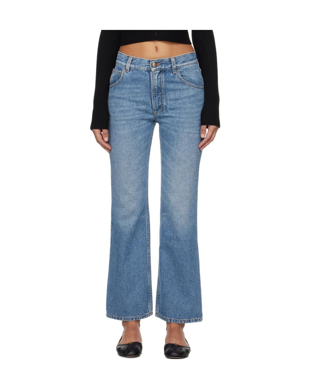 Chloé Blue Chloé Cropped Bootcut Jeans