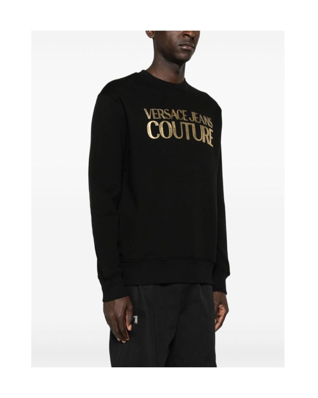 Versace Jeans Black Couture Logo Print Sweater for men