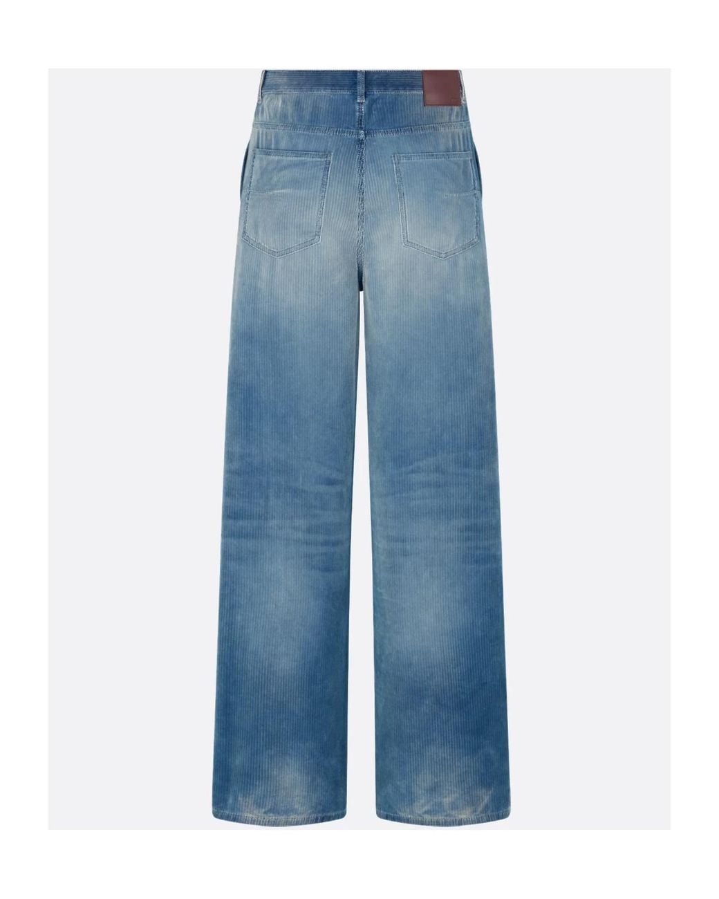 Dior Blue Homme Mid-Rise Corduroy Pants for men