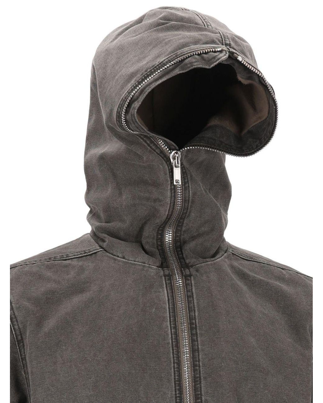 Rick Owens Black Gimp Zipfront Jacket for men