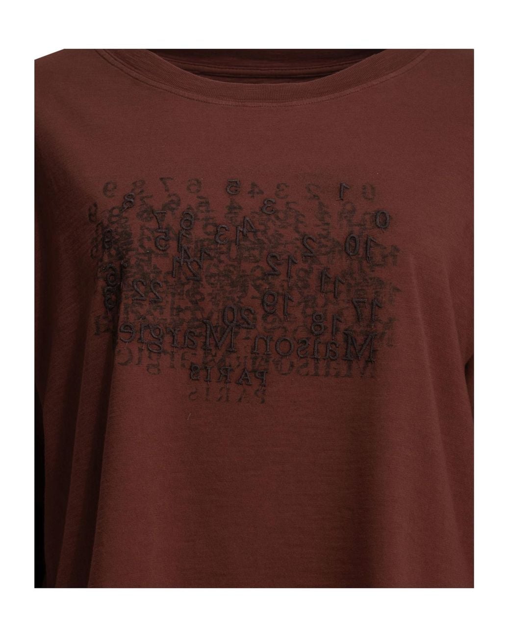 Maison Margiela Brown Logo Embroidered T-Shirt