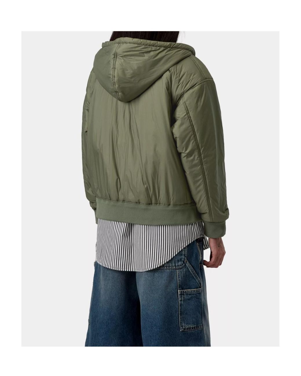 Carhartt Green Logo Patch Zip-Up Hooded Jacket