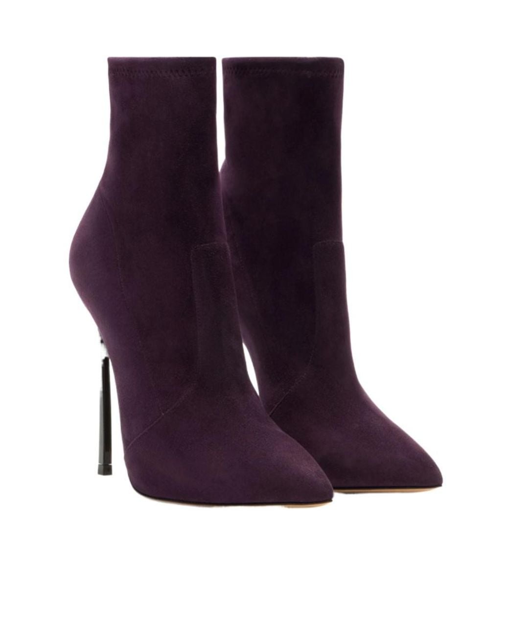 Casadei Purple Blade Pointed Ankle Boots