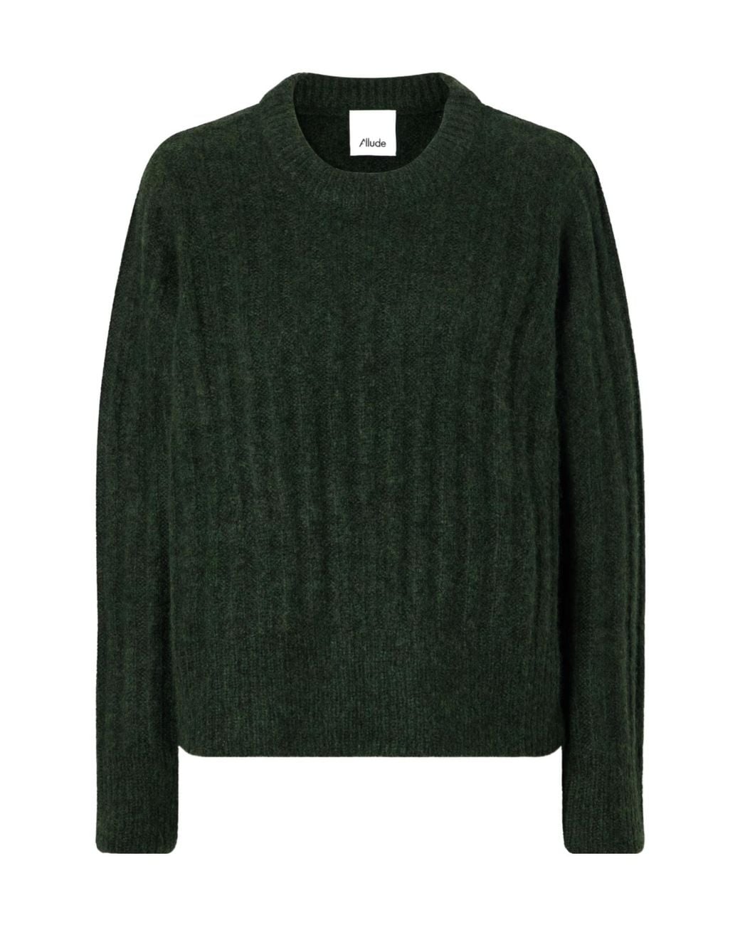 Allude Green Classic Crewneck Sweater