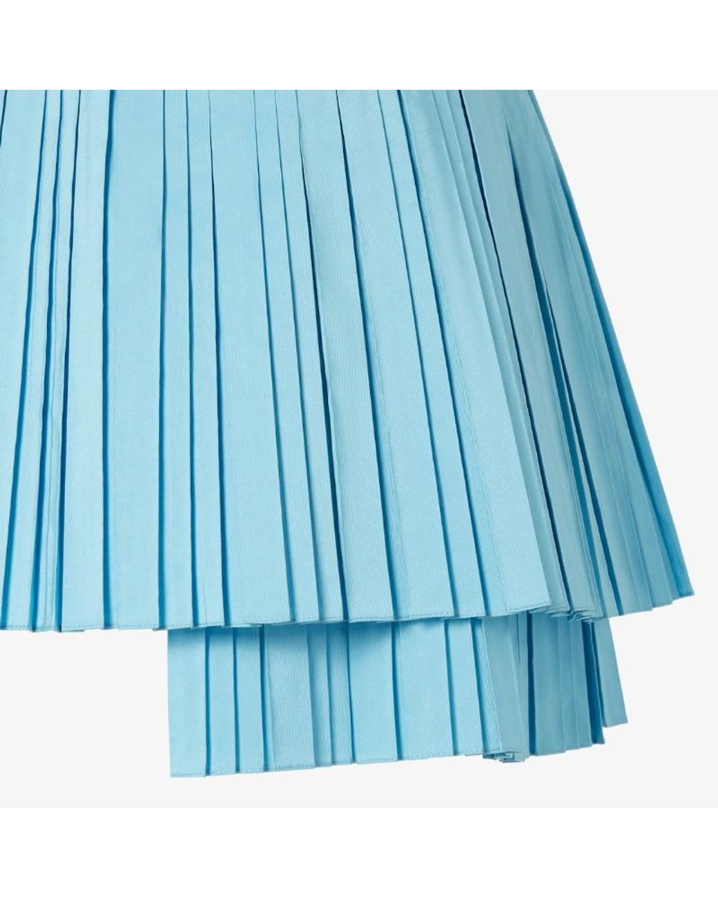 Fendi Blue Layered-Hem Pleated Mini Skirt