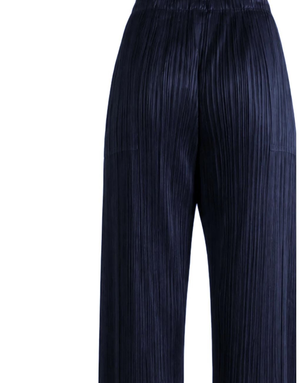 Pleats Please Issey Miyake Blue Pleated Casual Pants