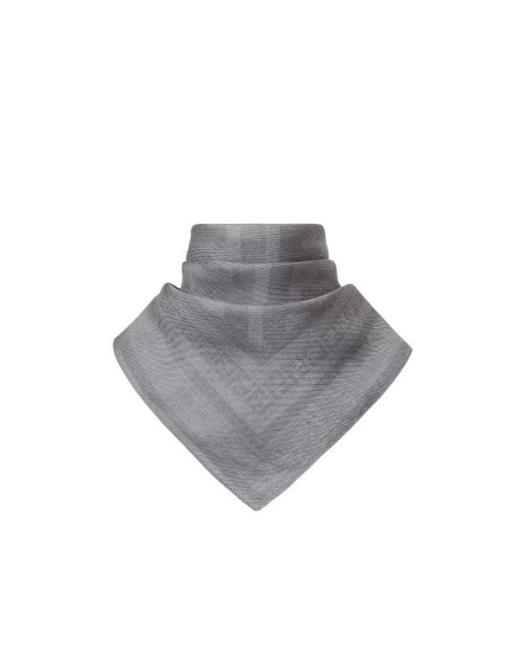 Fendi Gray Ff Monogram Square Scarf for men