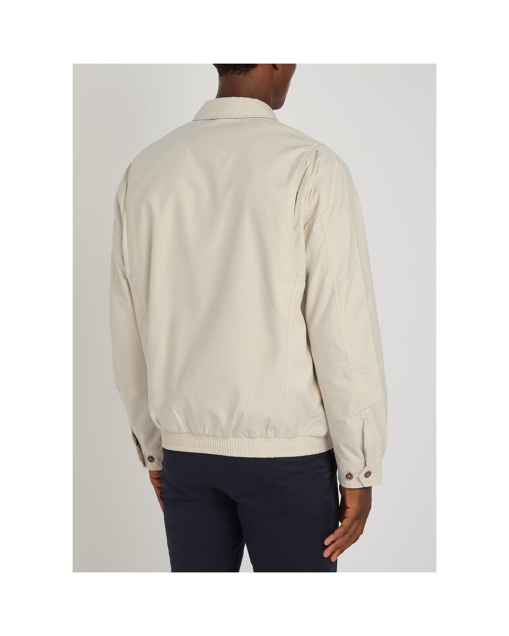 Polo Ralph Lauren White Notched Lapel Harrington Jacket for men