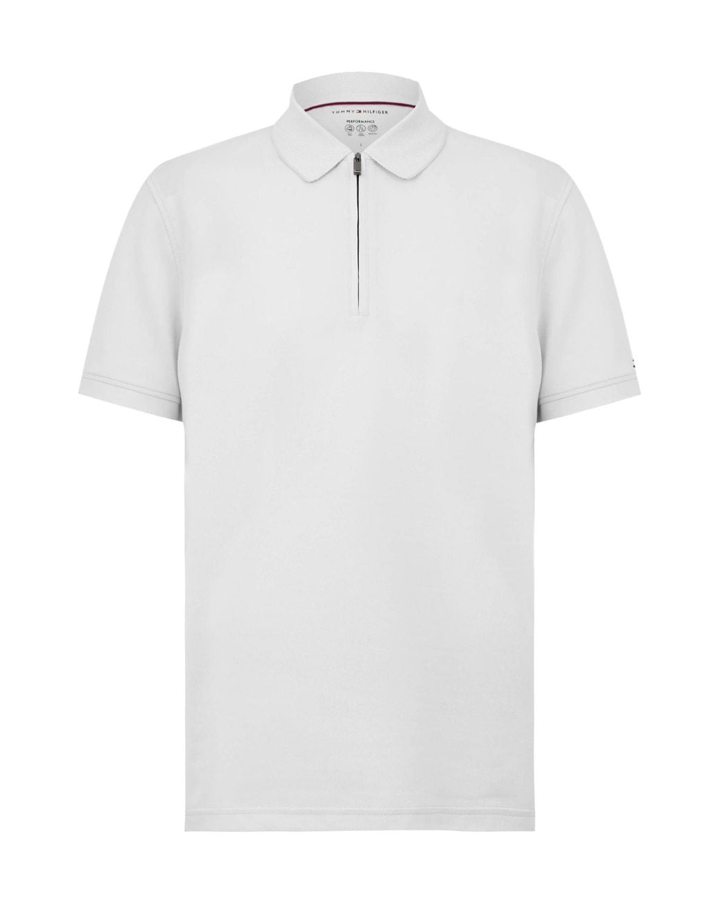 Tommy Hilfiger White Zip Short Sleeve Polo Shirt for men