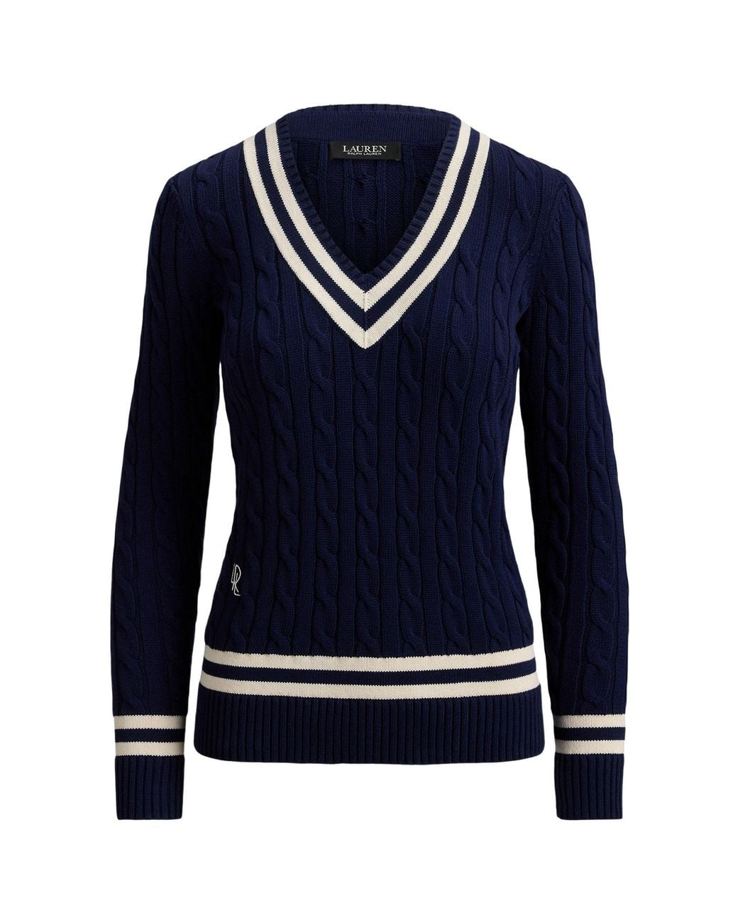 Ralph Lauren Blue V-Neck Knit Sweater