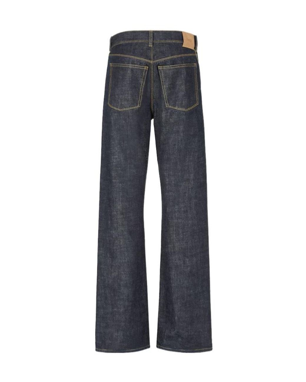 Fendi Blue High-Rise Straight-Leg Jeans