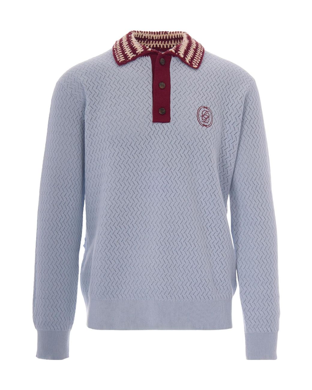 Drole de Monsieur Blue Drôle De Monsieur Logo Embroidered Polo Shirt for men