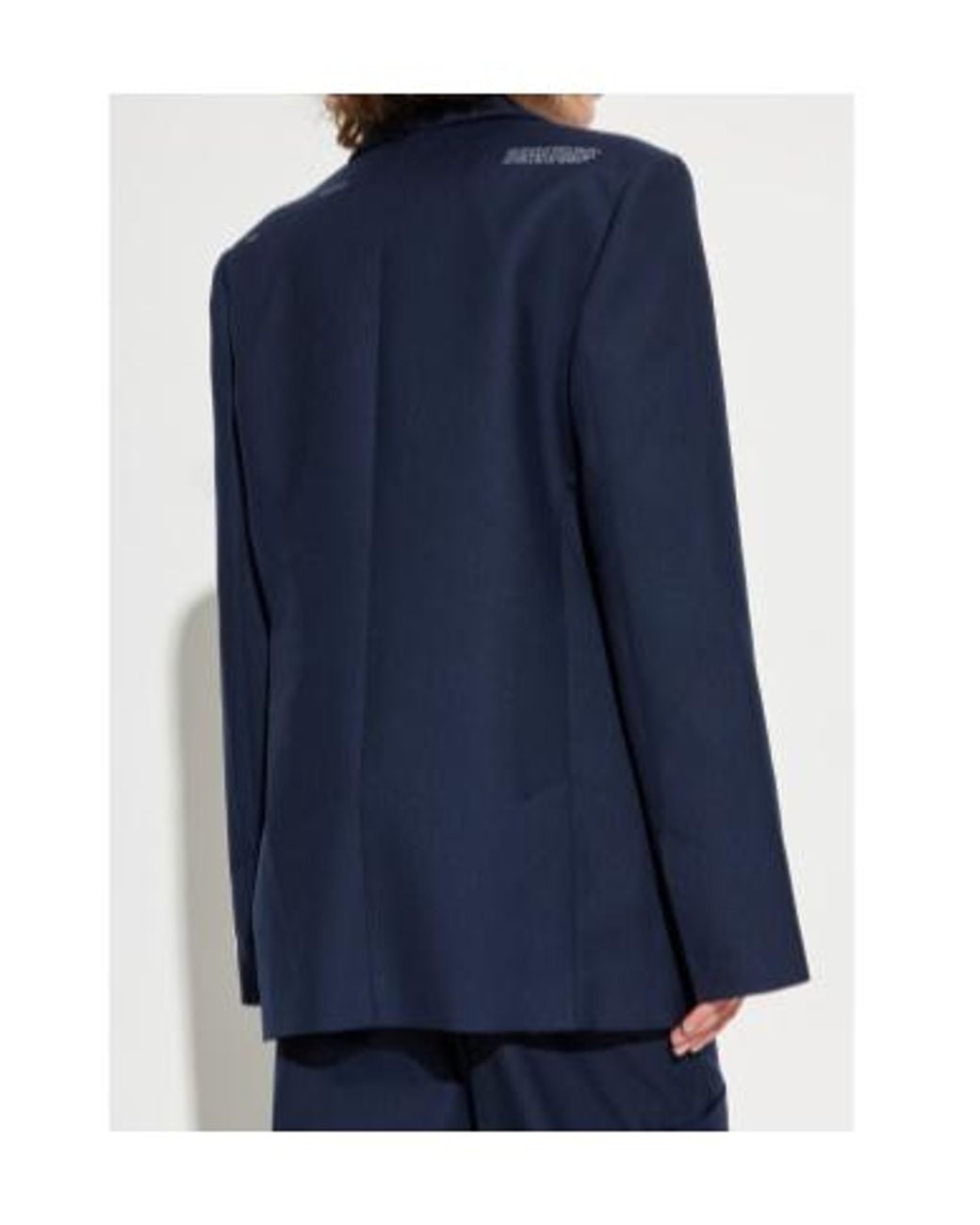 Off-White c/o Virgil Abloh Blue Logo Patch Single-Breasted Jacket