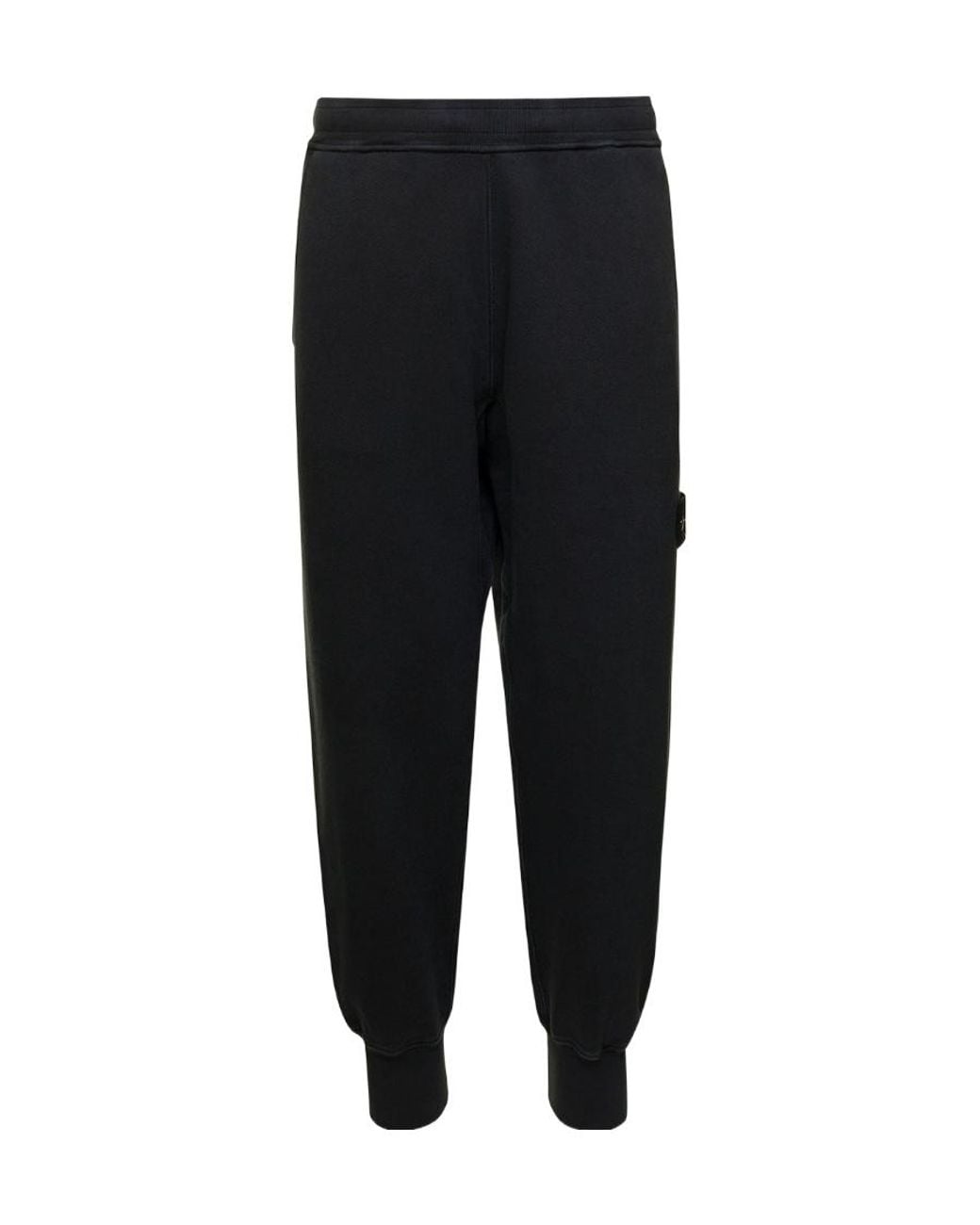 Stone Island Black Logo Patch Track Pants for men