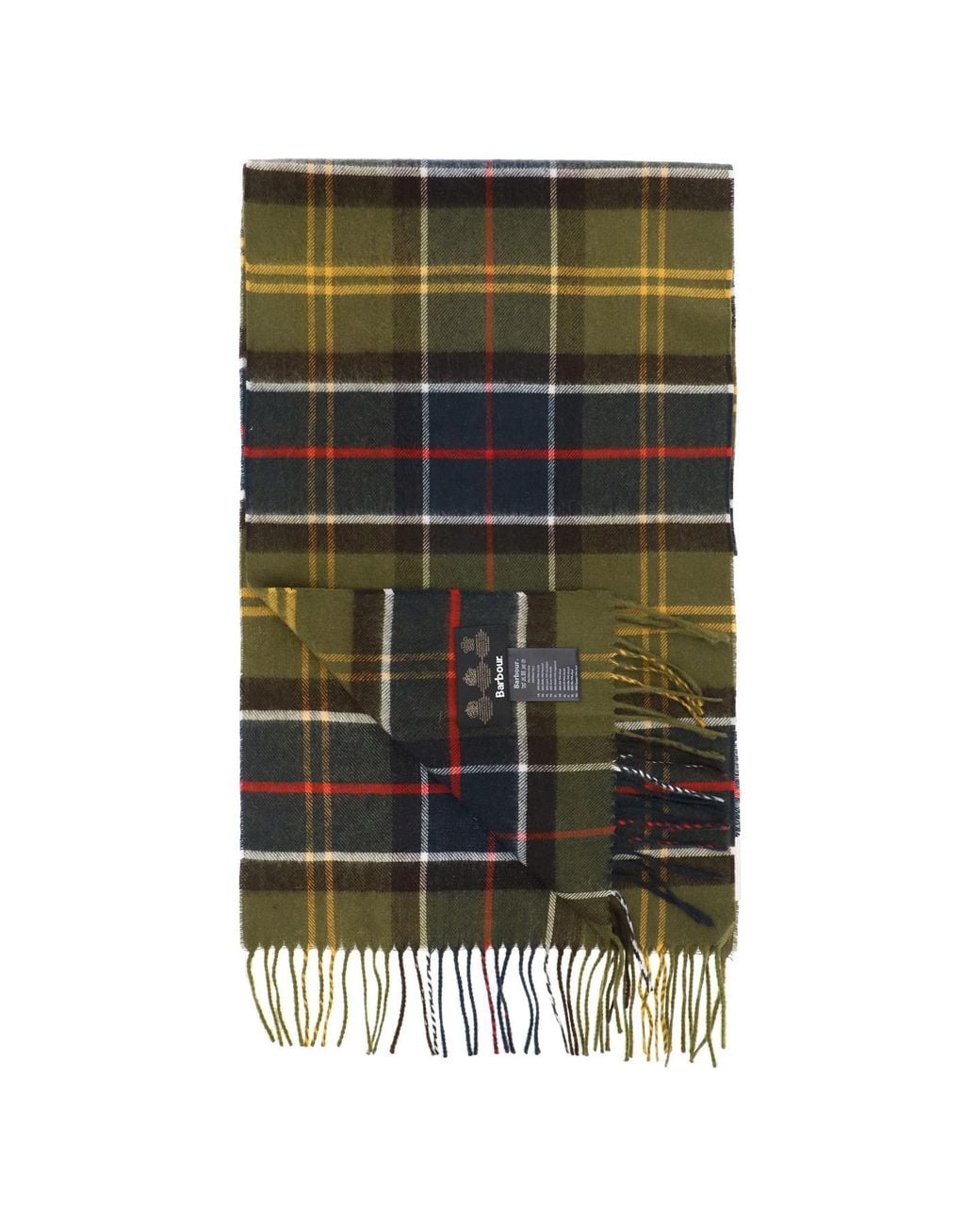 Barbour Green Plaid-Check Scarf for men