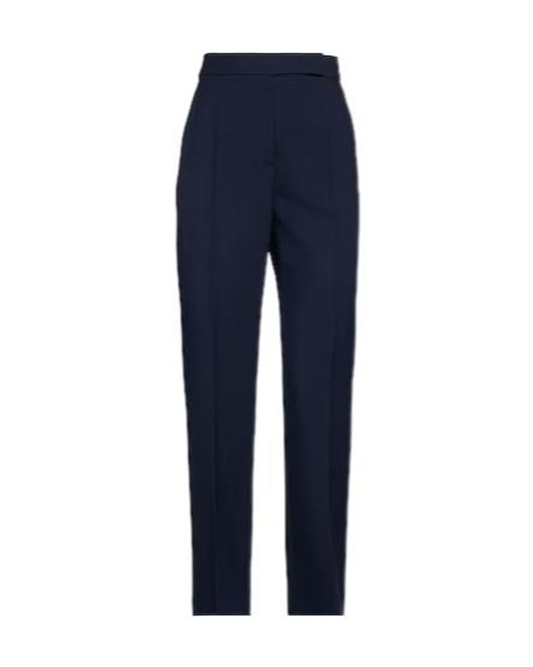 Max Mara Blue High-Waisted Wool Dress Pants