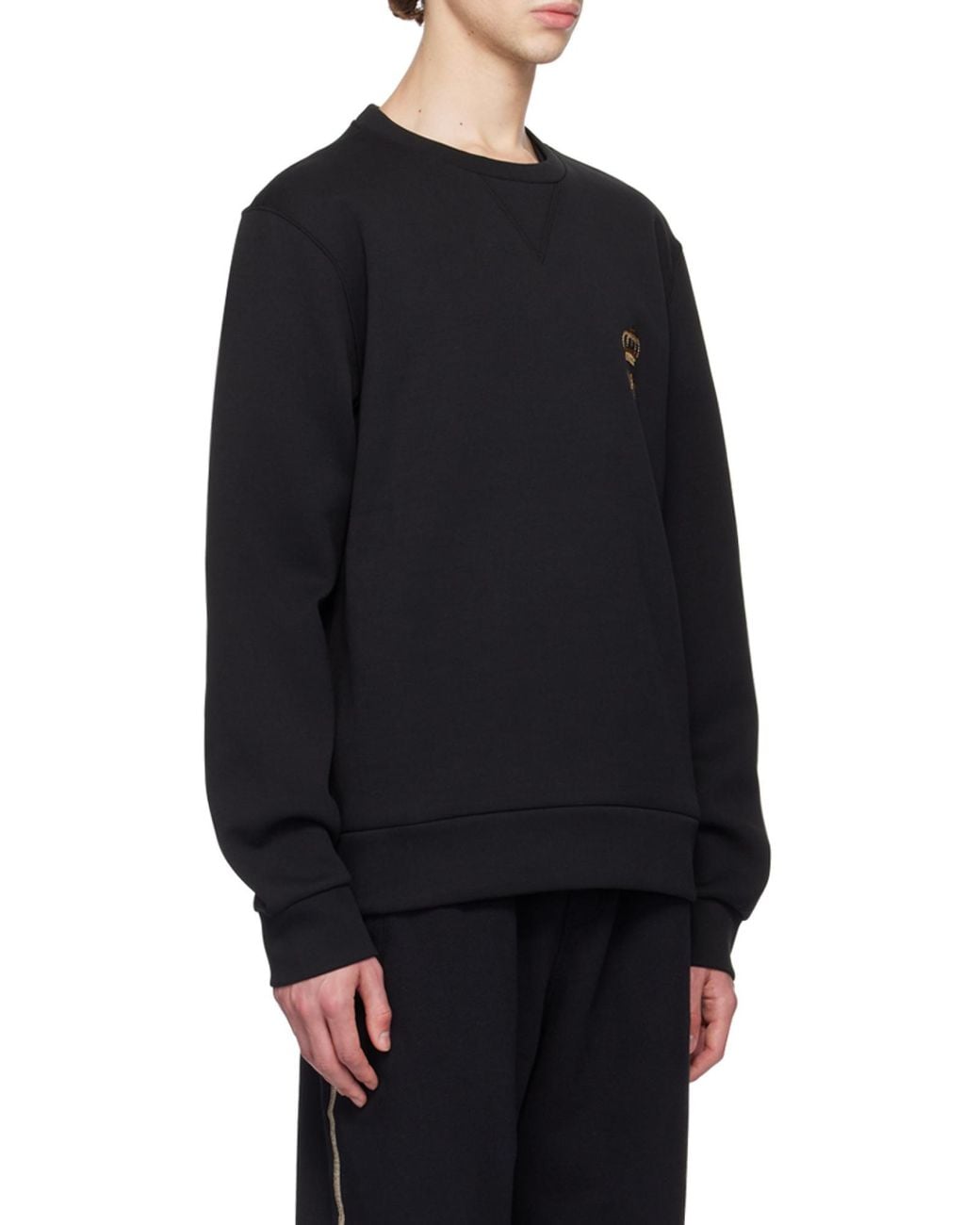 Dolce & Gabbana Black Bee-Embroidered Crewneck Sweatshirt for men