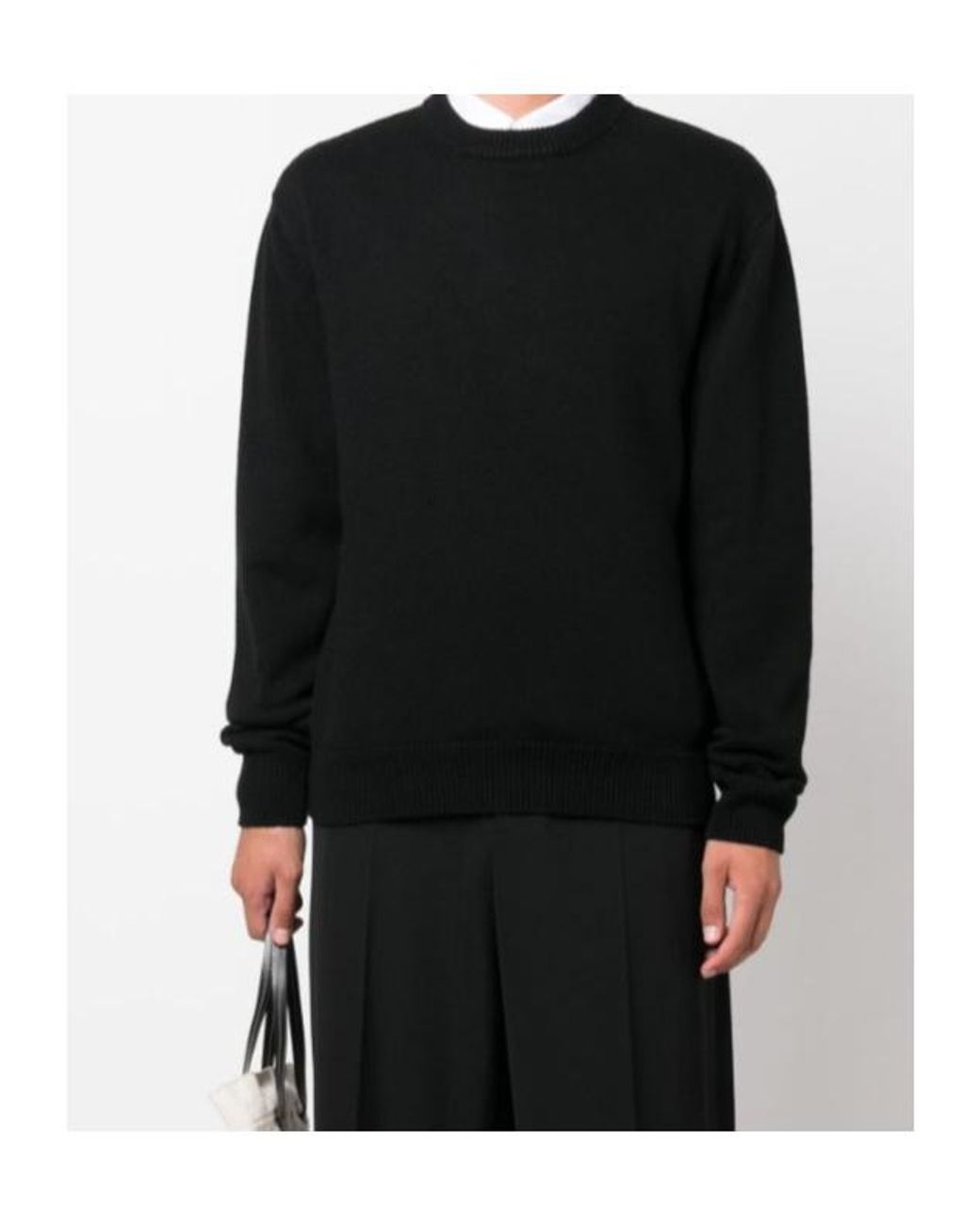 Jil Sander Black Crew-Neck Knitted Jumper for men