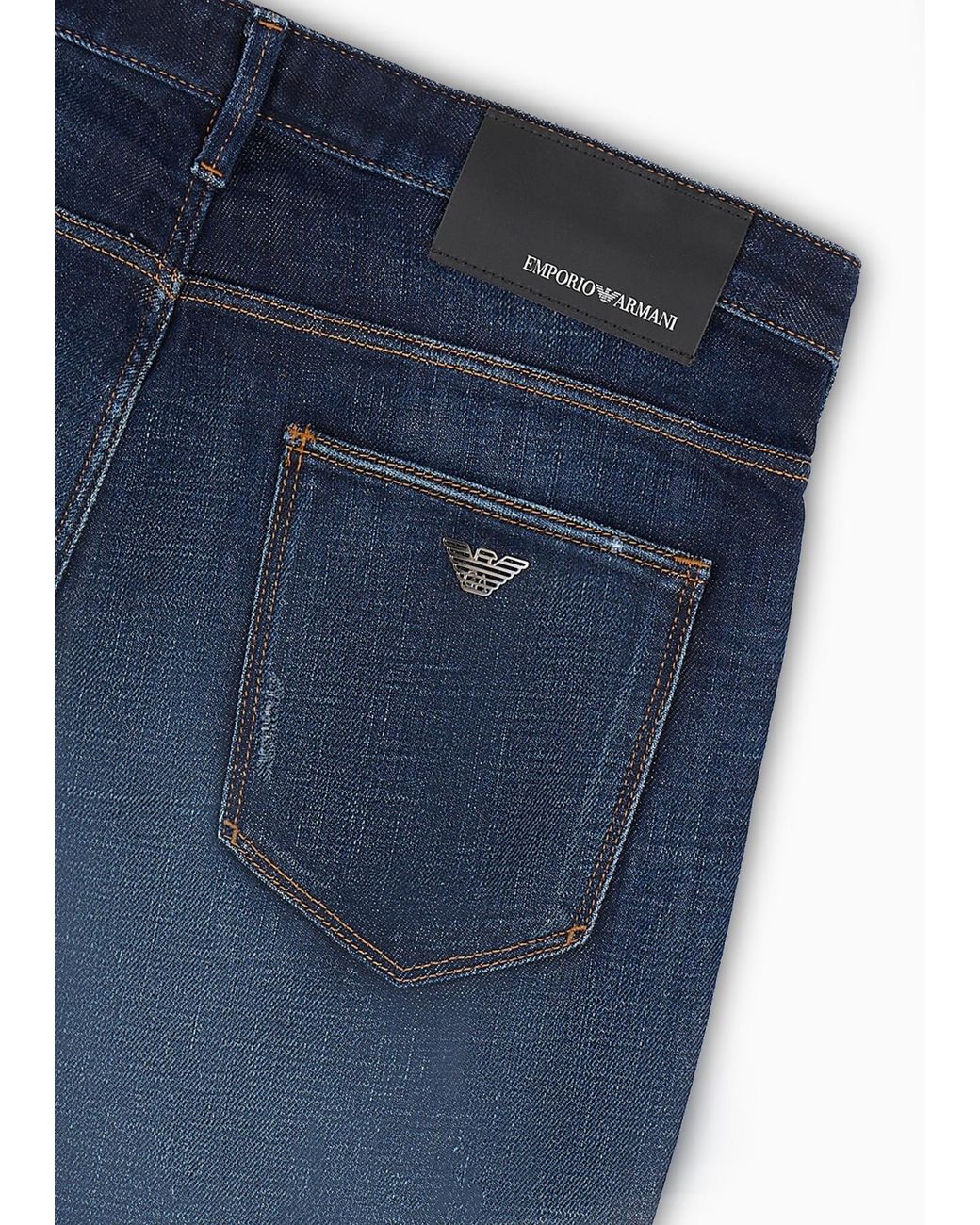 Emporio Armani Blue Straight-Leg Jeans for men