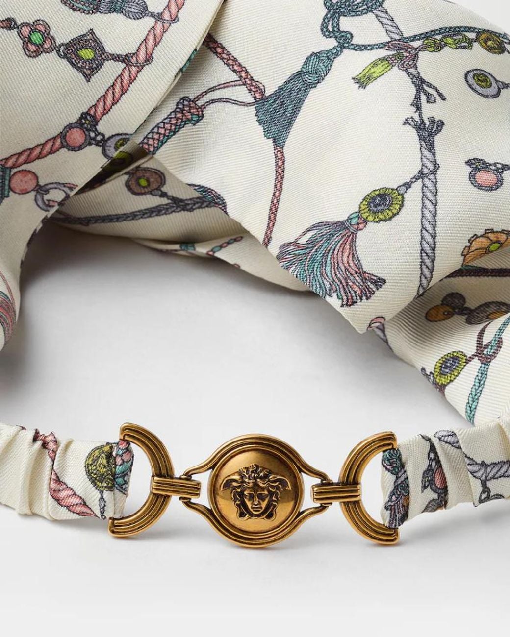Versace White Hangin Out Printed Headband