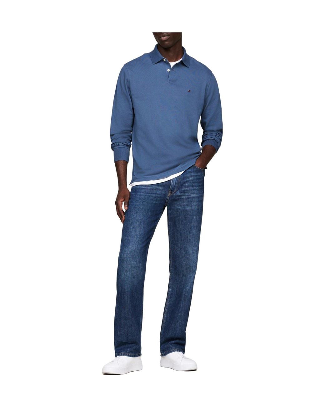 Tommy Hilfiger Red Long Sleeve Polo Shirt for men