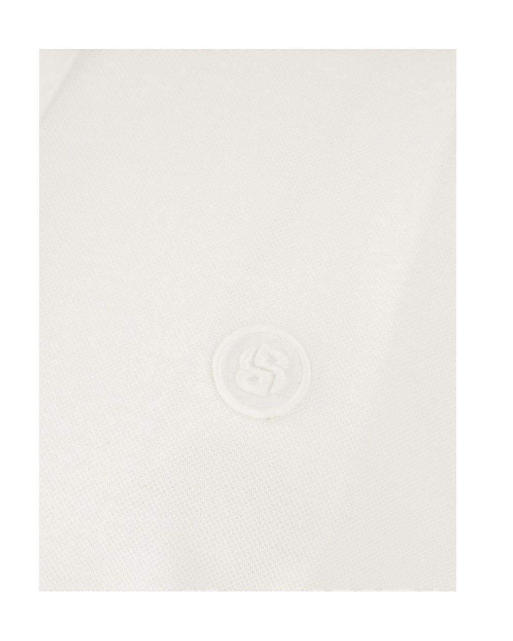 Boss White Logo-Detail Polo Shirt for men