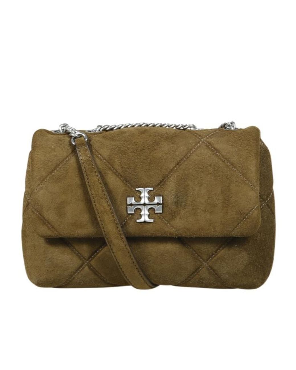 Tory Burch Green Kira Quilt Small Convertible Shoulder Bag