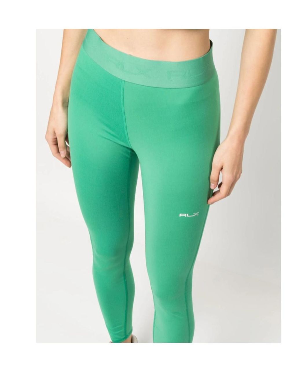 Polo Ralph Lauren Green Rlx Ralph Lauren Logo-Waist Cropped Skinny Leggings