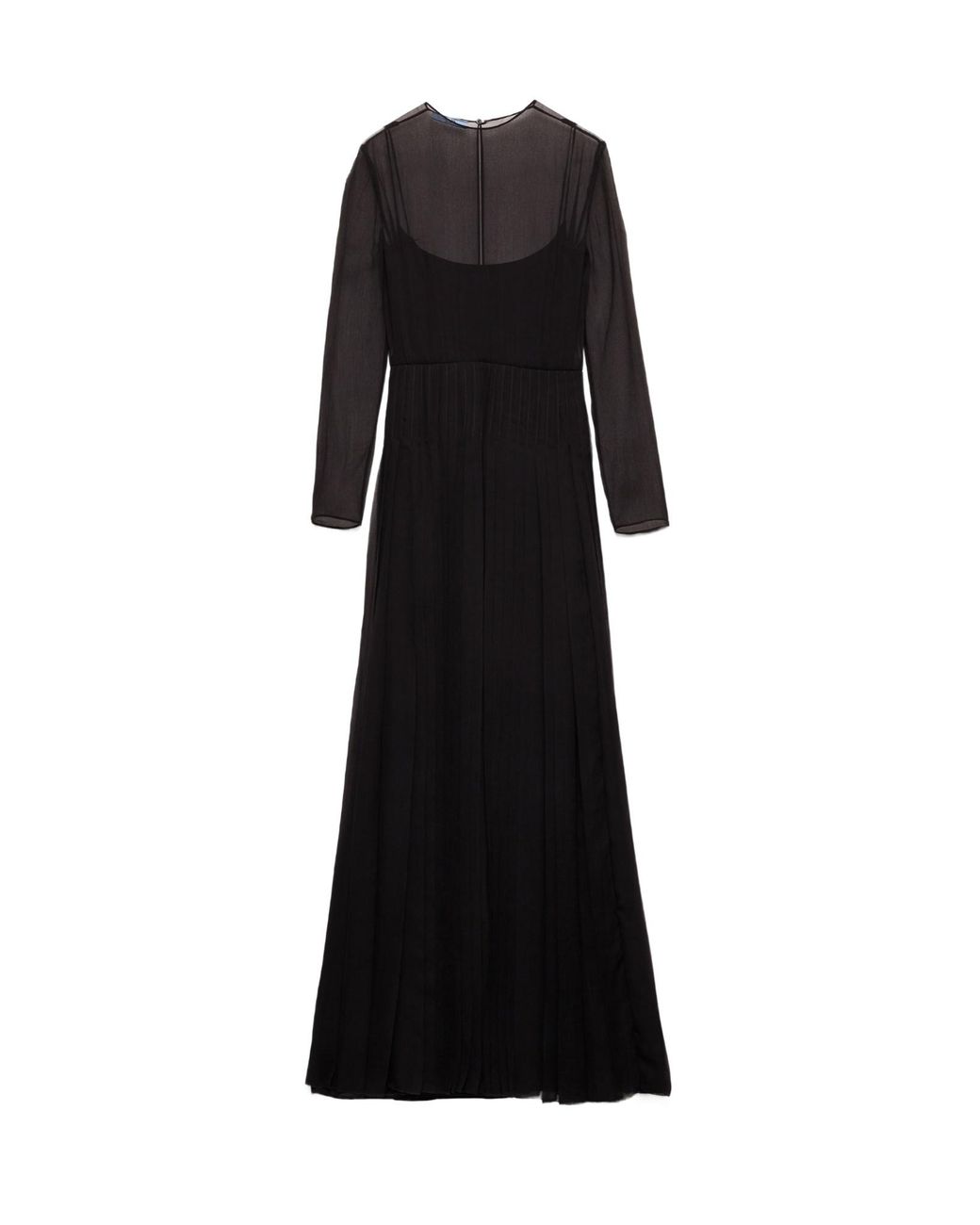 Prada Black Long Silk Chiffon Dress