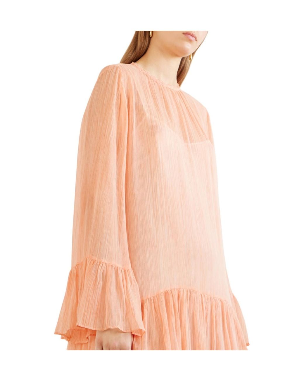 Ulla Johnson Pink Emmeline Gathered Tiered Silk-Chiffon Mini Dress
