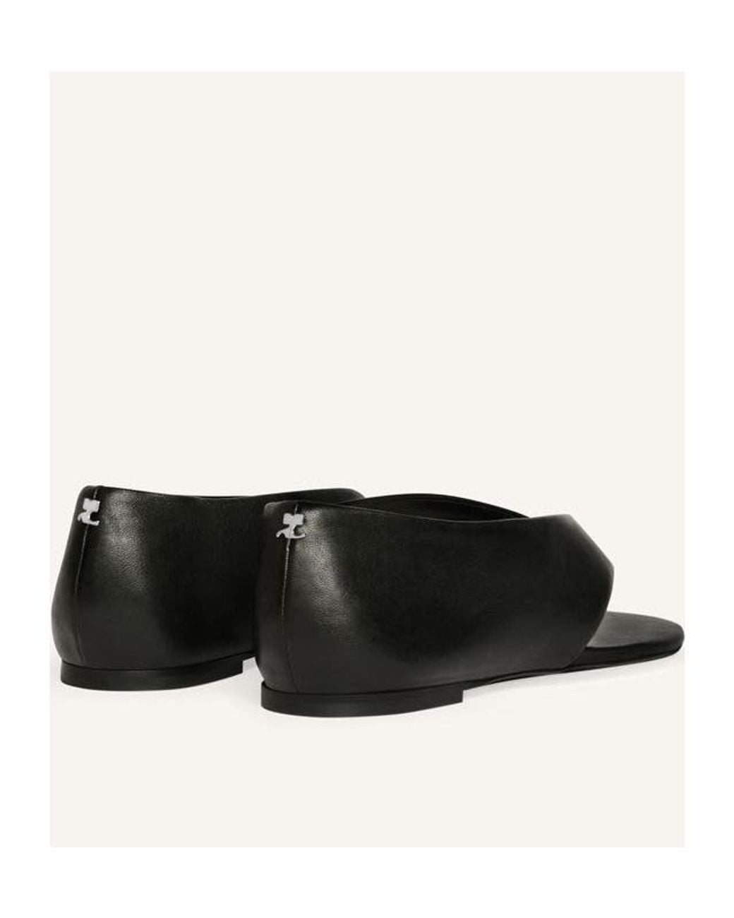 Courreges Black Courrèges Open Thong Strap Sandals