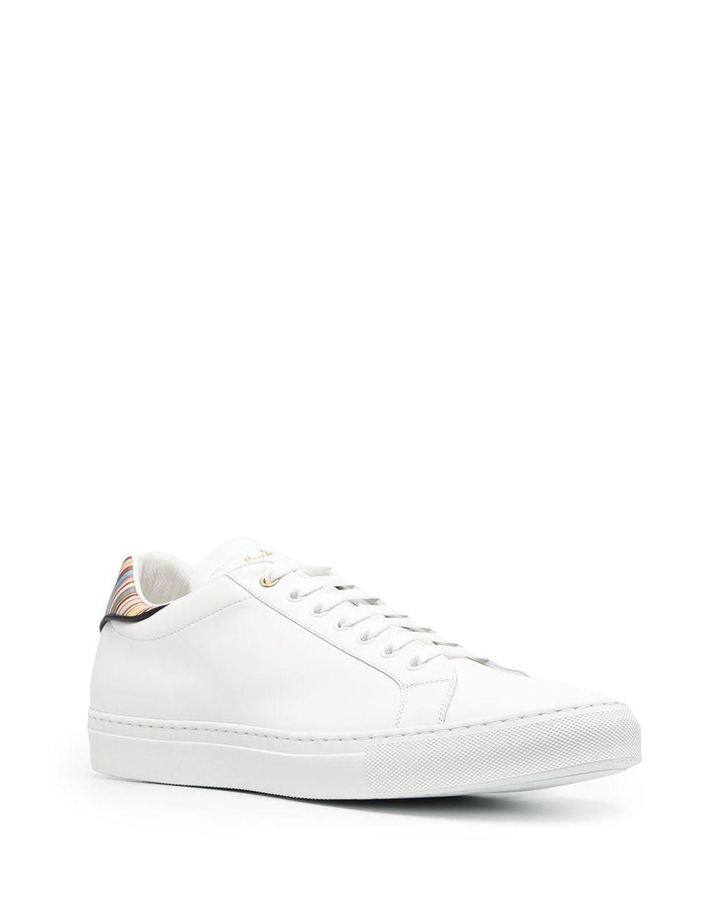 Paul Smith White Stripe-Detailed Lace-Up Sneakers for men