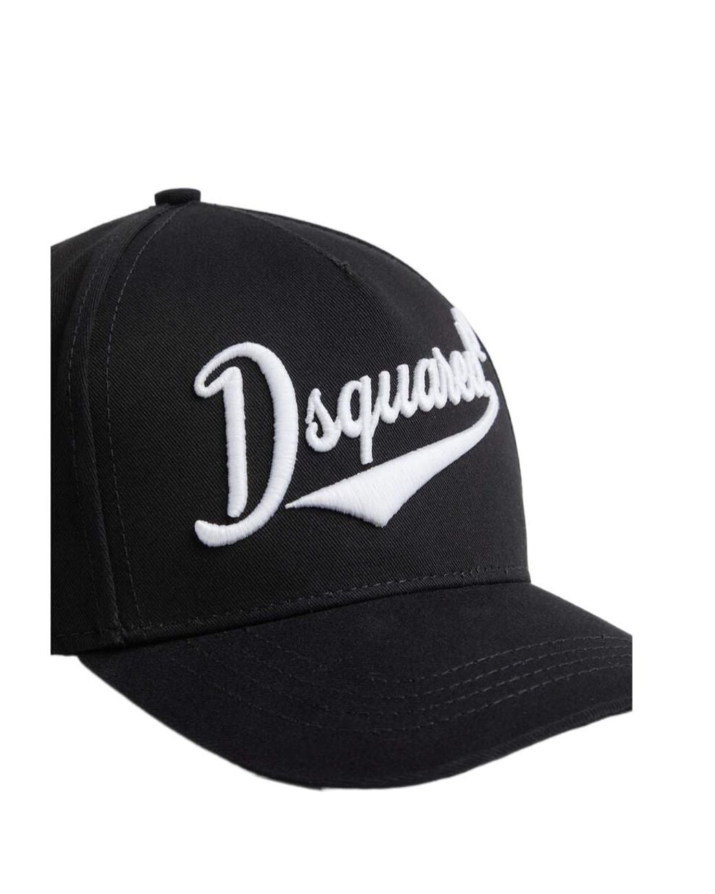 DSquared² Black Logo-Embroidered Curved Peak Baseball Cap for men
