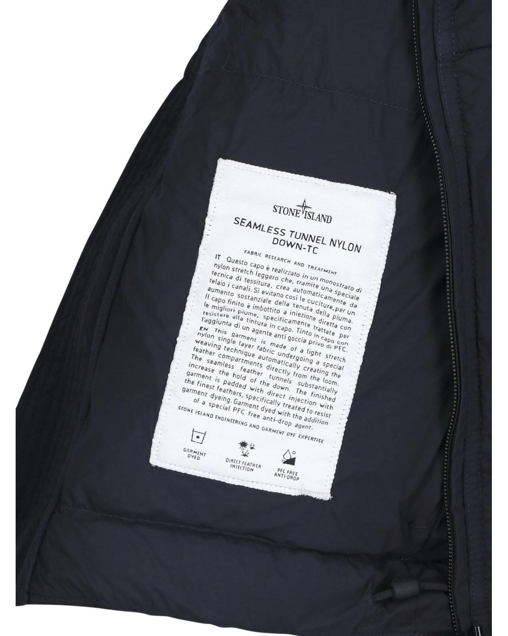 Stone Island Blue Quilted High-Neck Down Vest for men