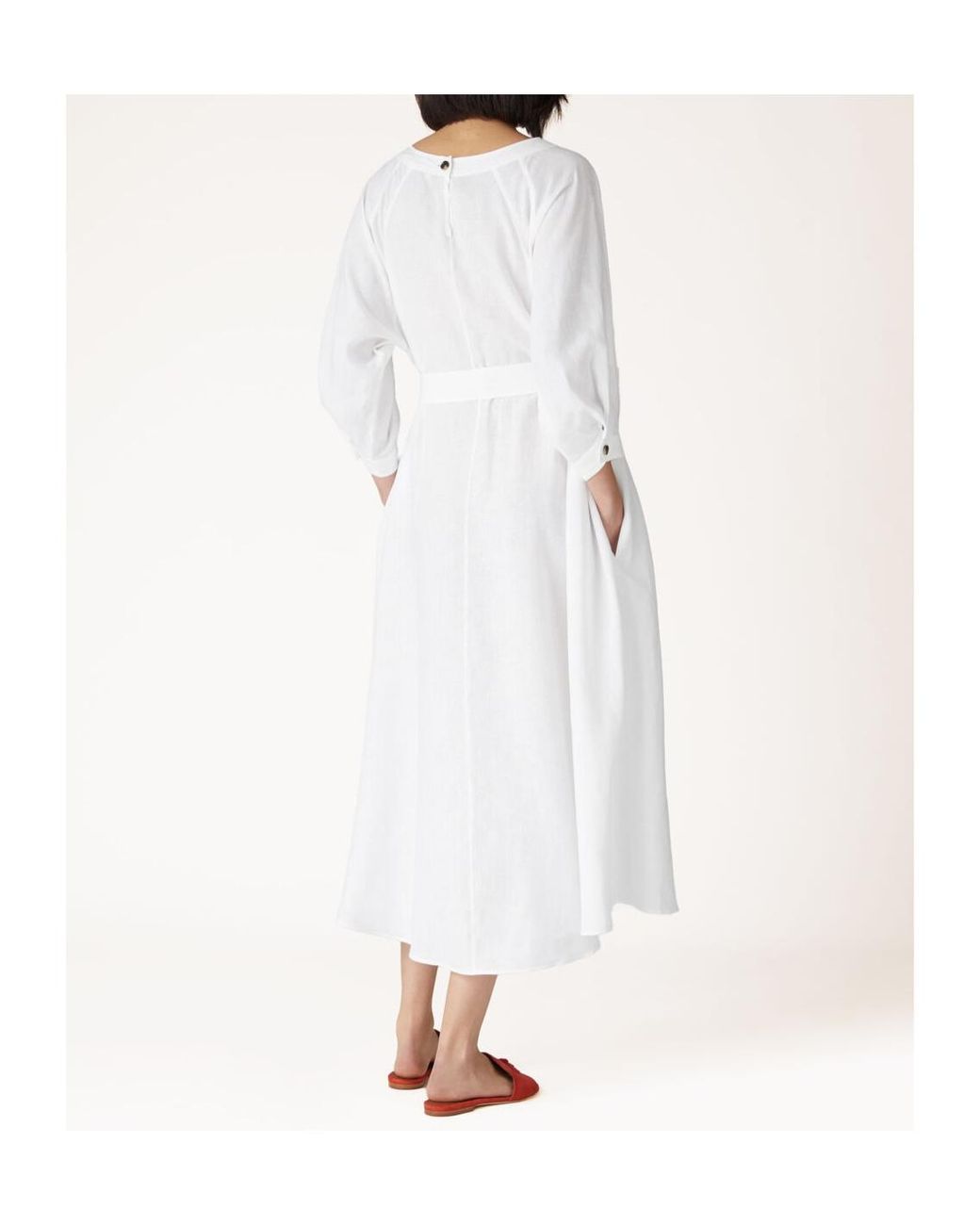 Loro Piana White Round Neck Dress