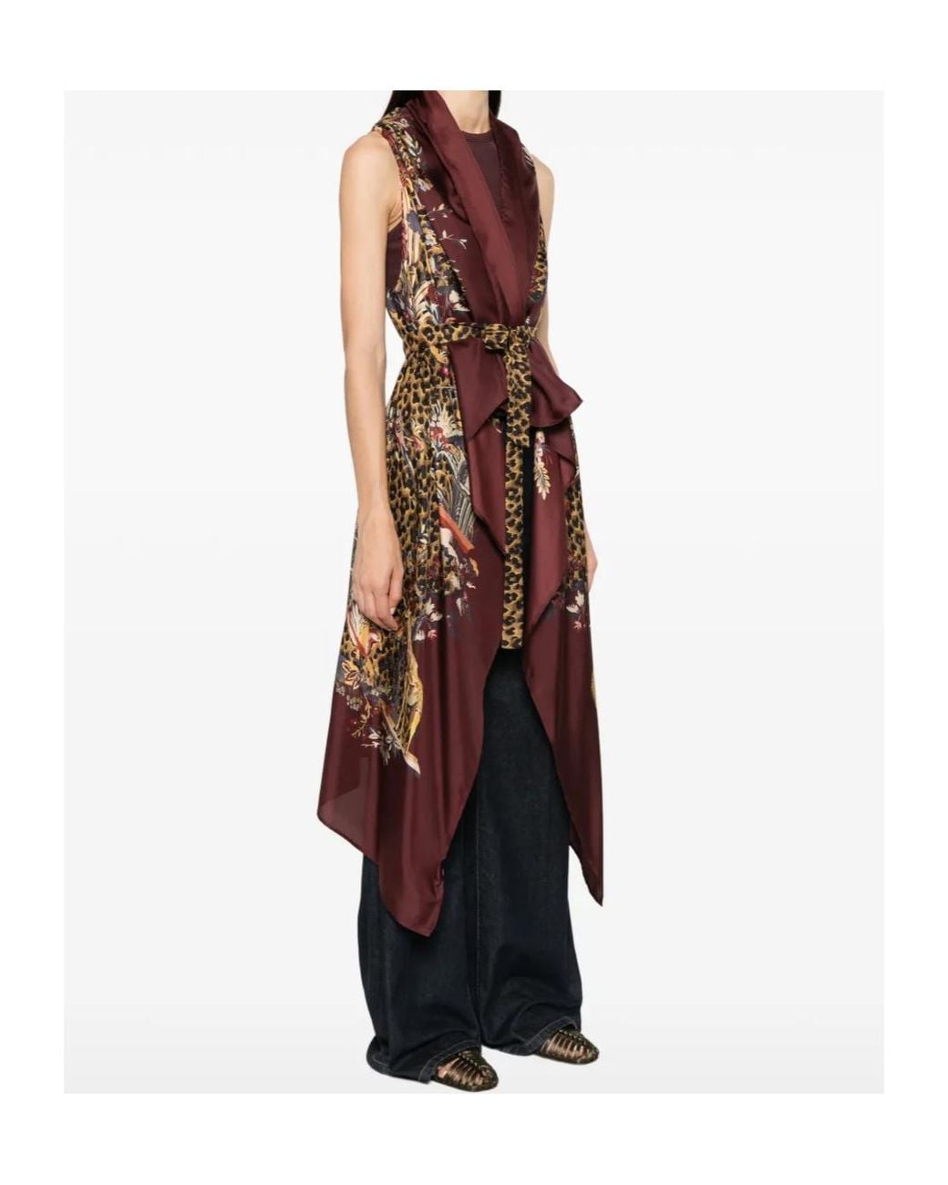 Etro Brown Printed Scarf