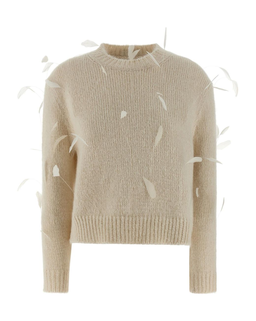 Jil Sander Natural Feather Embellished Jumper