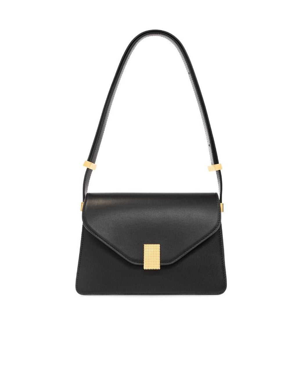 Lanvin Black Concerto Pm Foldover Top Shoulder Bag