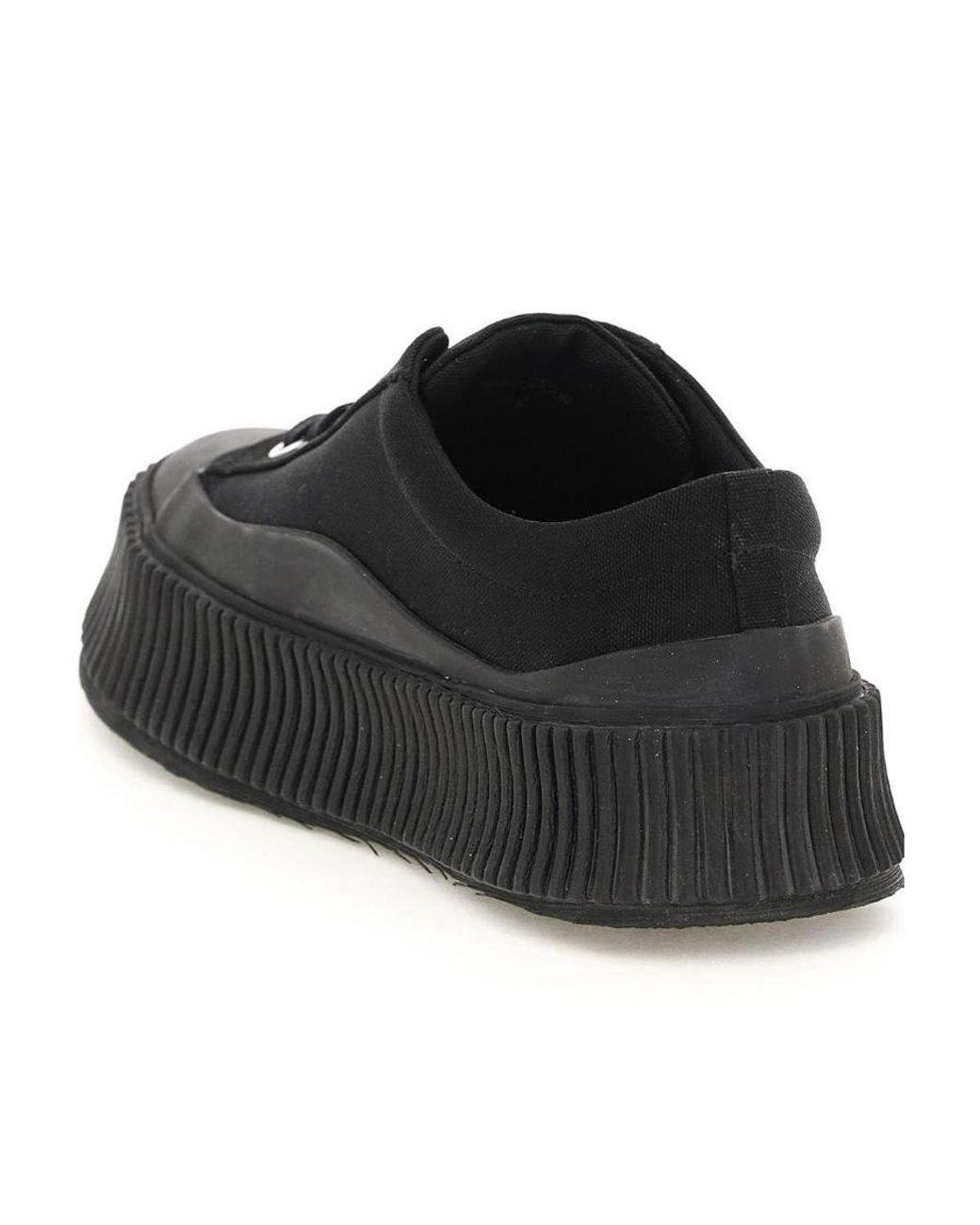 Jil Sander Black Platform-Sole Sneakers