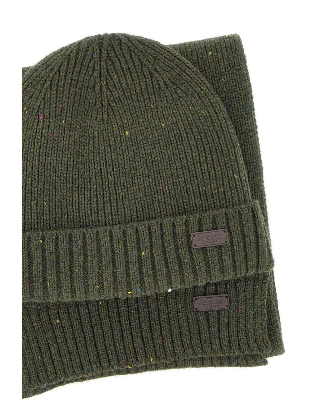 Barbour Green Carlton Beanie And Scarf Set for men