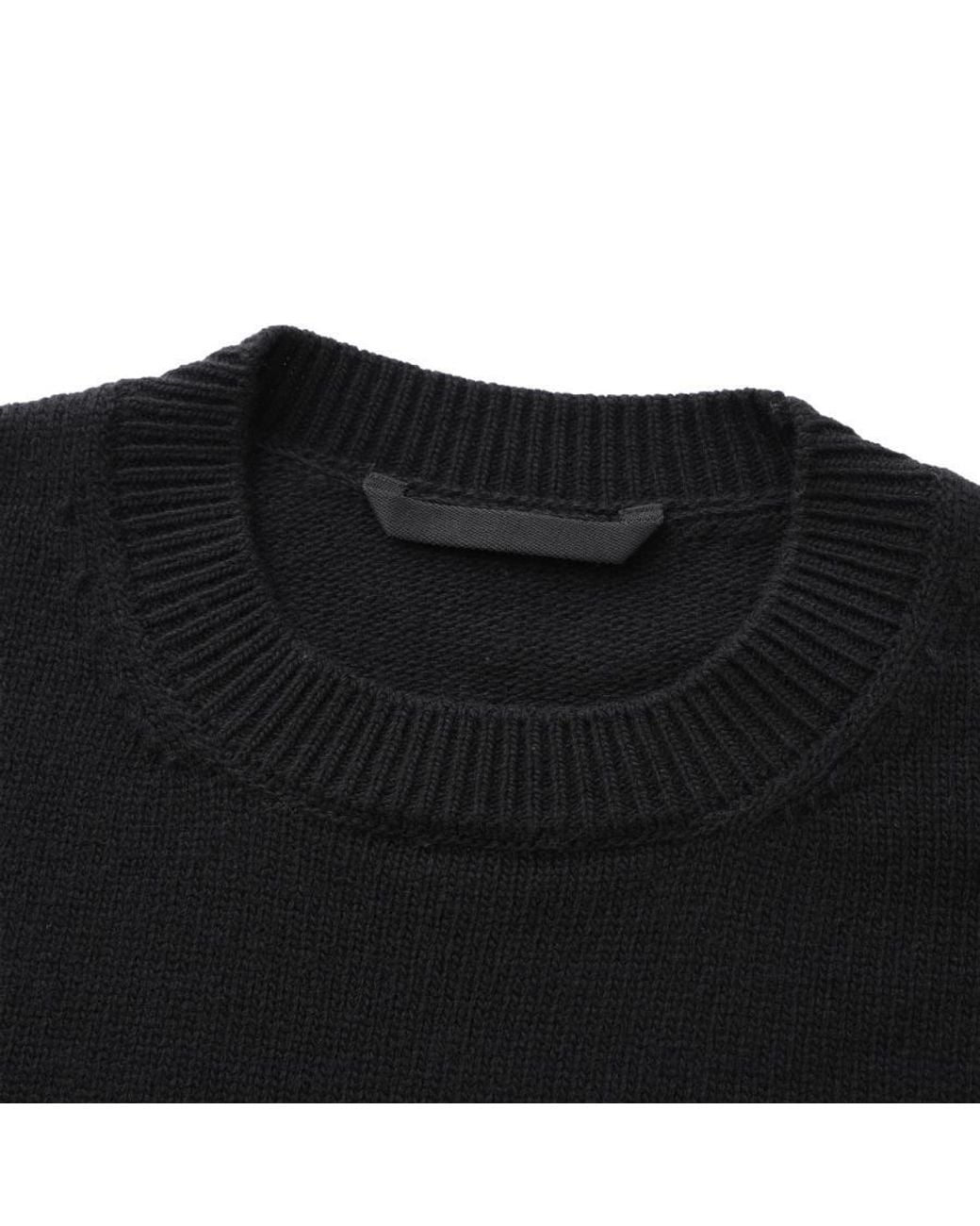 Moncler Black Crew Neck Sweater for men
