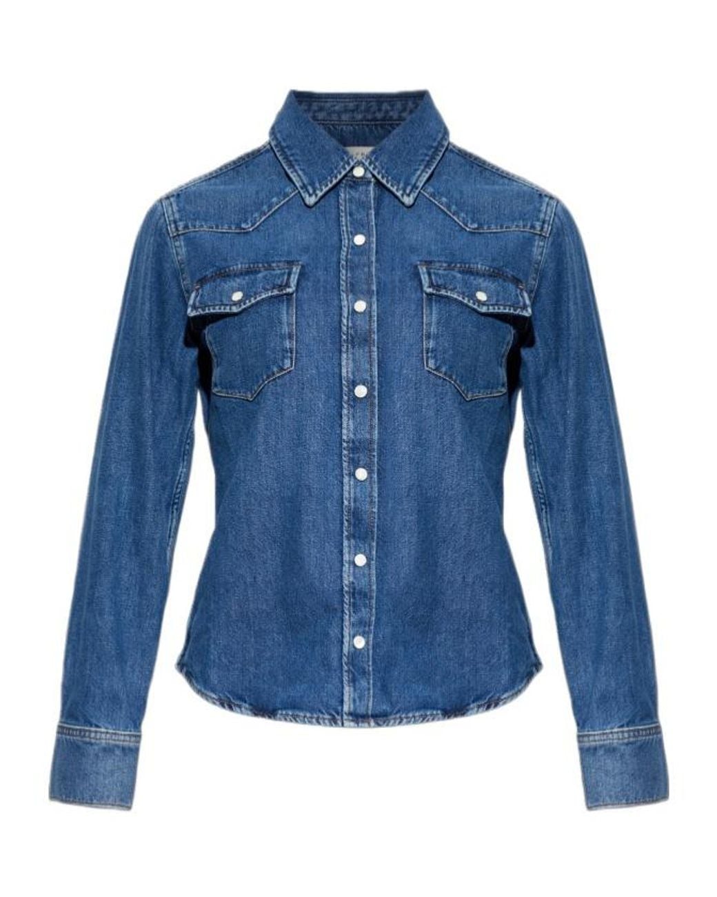 FRAME Blue Chest-Pocket Shirt