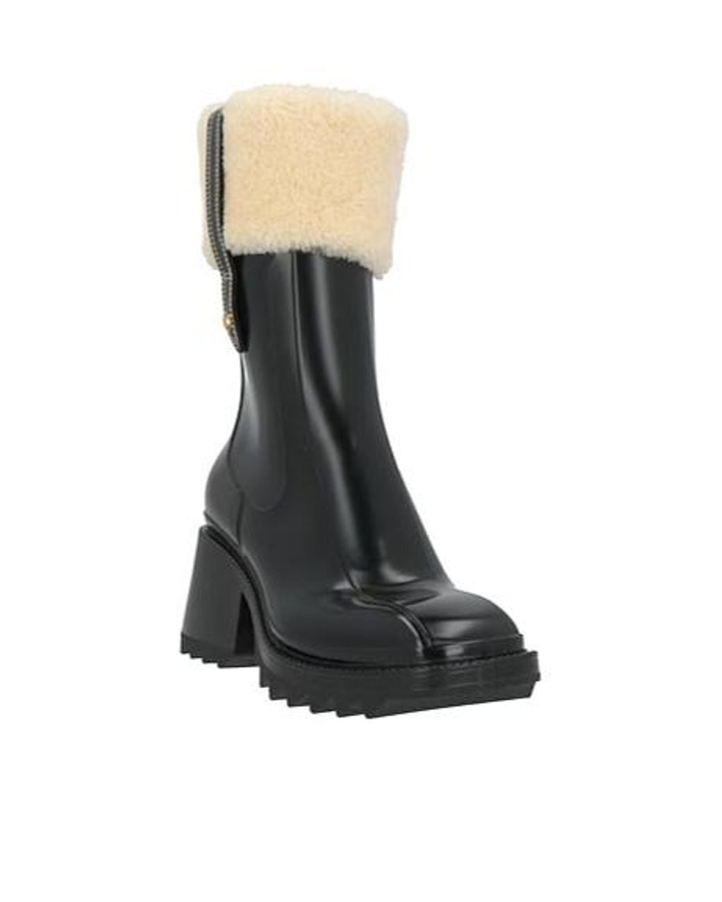 Chloé White Two-Tone Square-Toe Ankle Boots