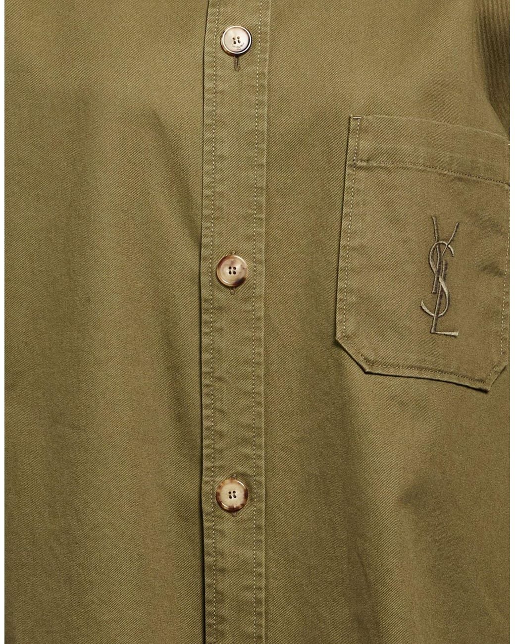 Saint Laurent Green Solid-Color Shirt