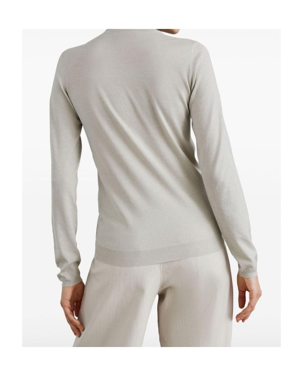 Brunello Cucinelli White Turtleneck Knitted Jumper