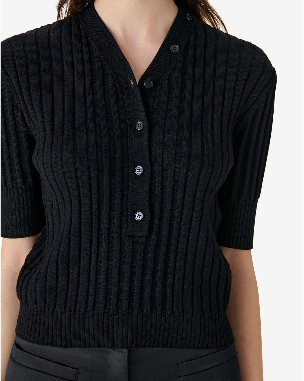 IRO Black Corded Sweater With Buttons