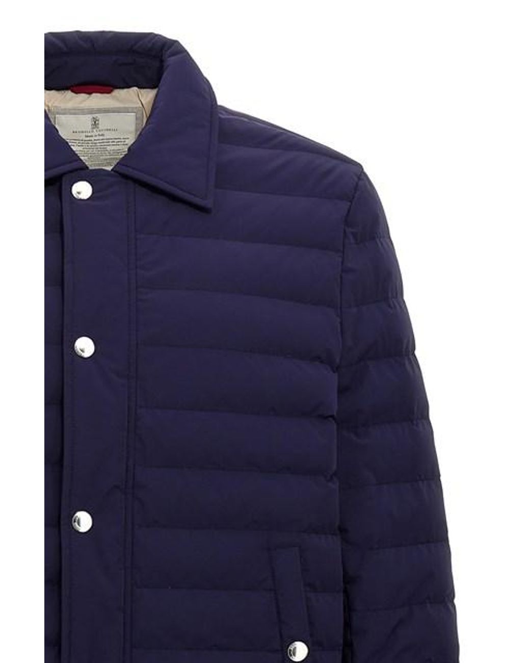 Brunello Cucinelli Blue Quilted Jacket for men