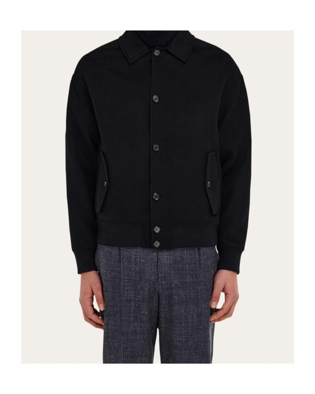 Ferragamo Black Wool And Cashmere Blouson for men